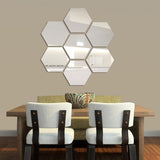 7X Acrylic Hexagon wall decor Mirror (SILVER)