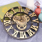 GEAR WALL CLOCK PURELY WOODEN