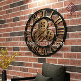 GEAR WALL CLOCK PURELY WOODEN