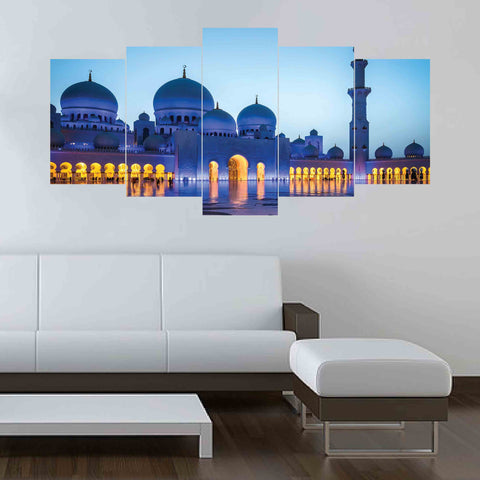 5 Split Canvas Wall Frame - Digitally Printed (Islamic Calligraphy)