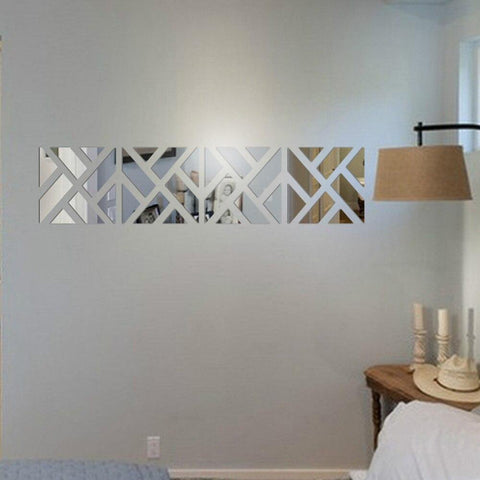 SQUARE SHAPE MIRROR ACRYLIC SILVER