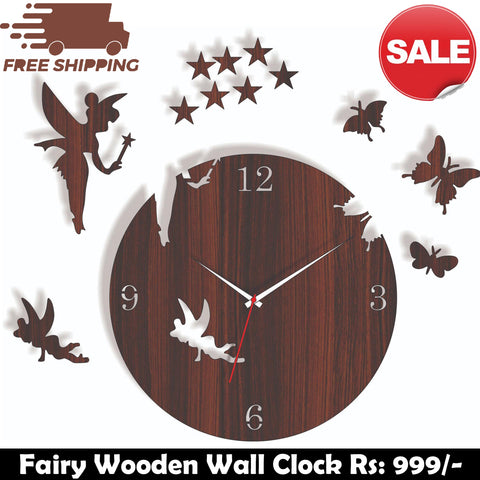 WOODEN FAIRY CLOCK